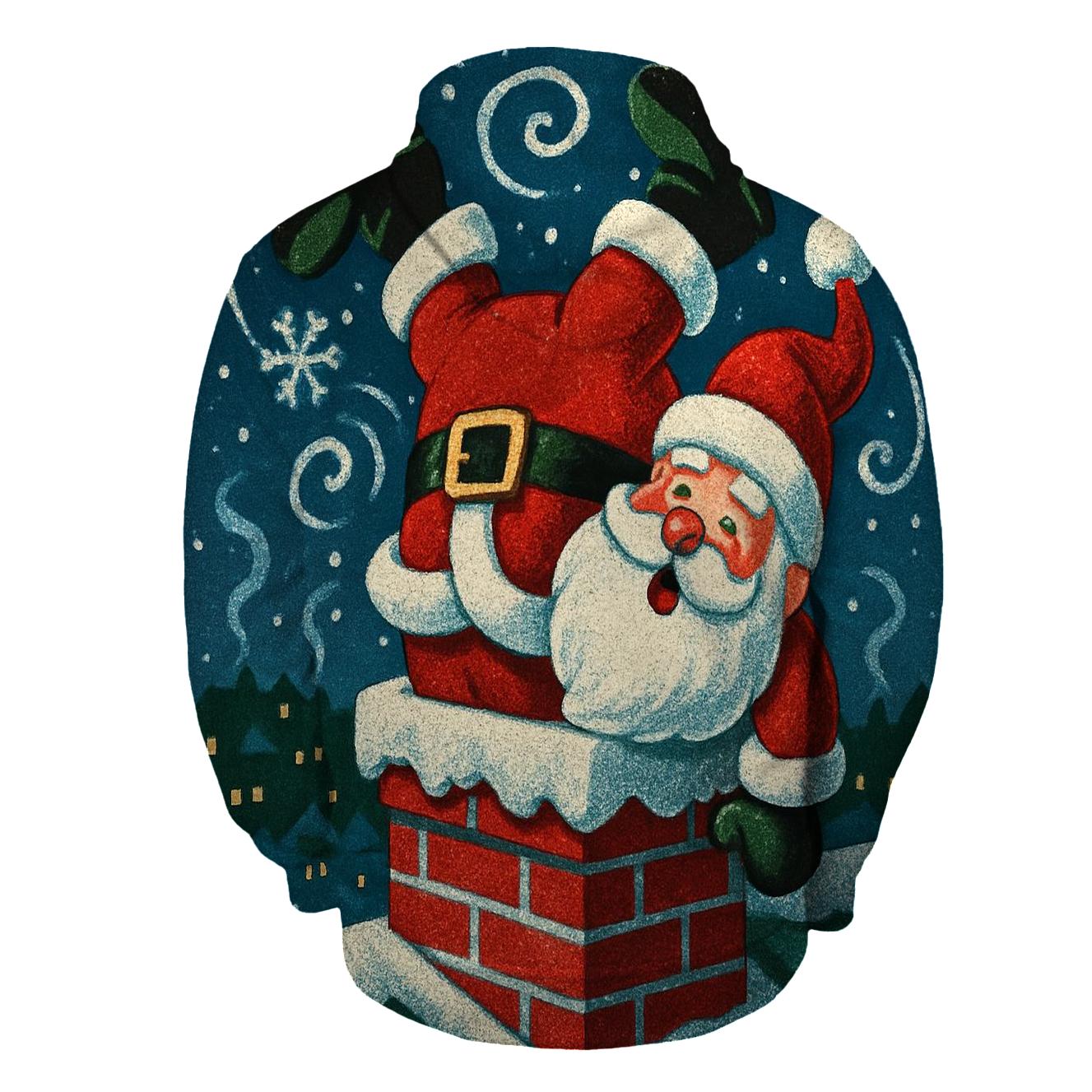 Santa Stuck In Chimney Snowstorm Swirl hoodie trends