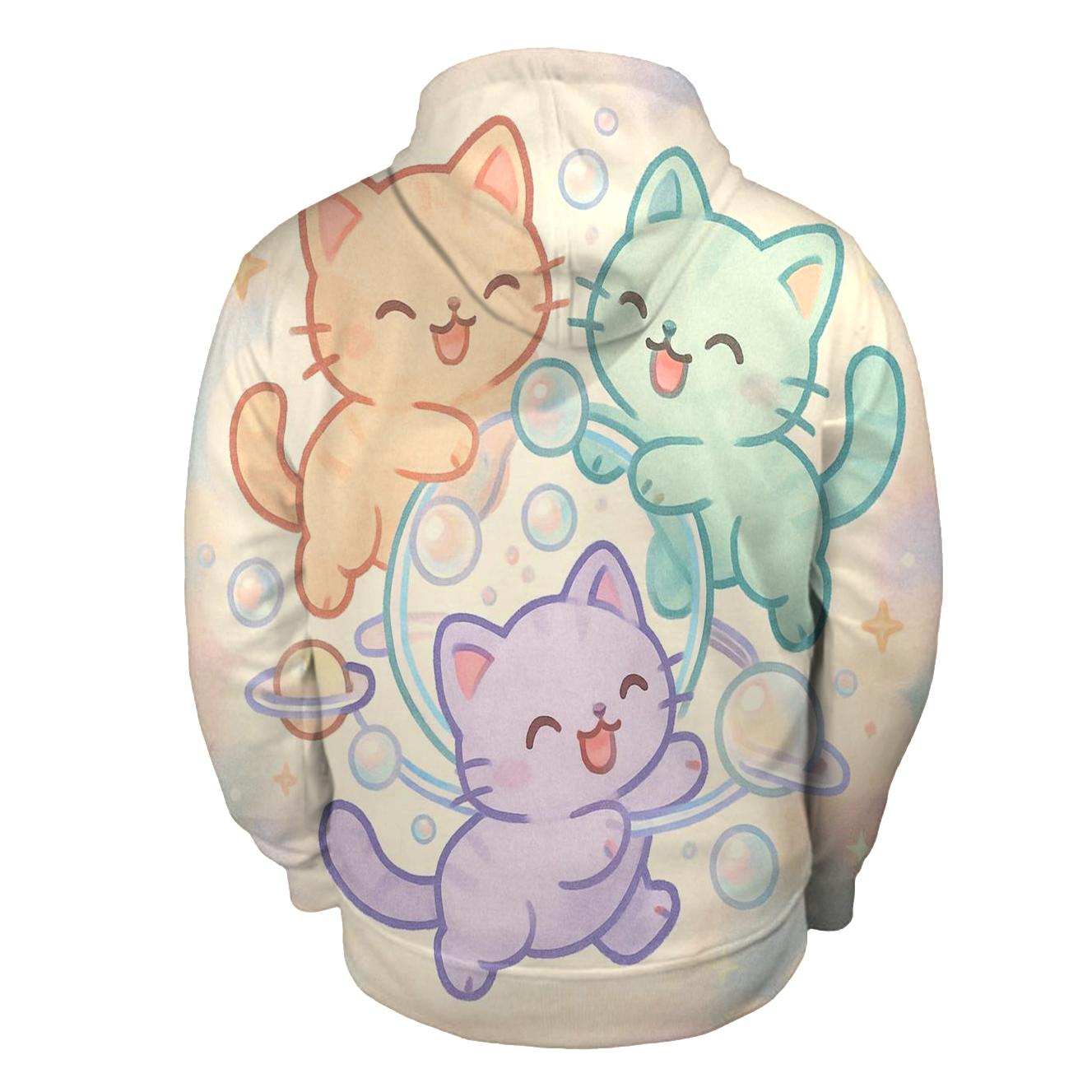 Bubble Planet Kitten Carousel pullover hoodies