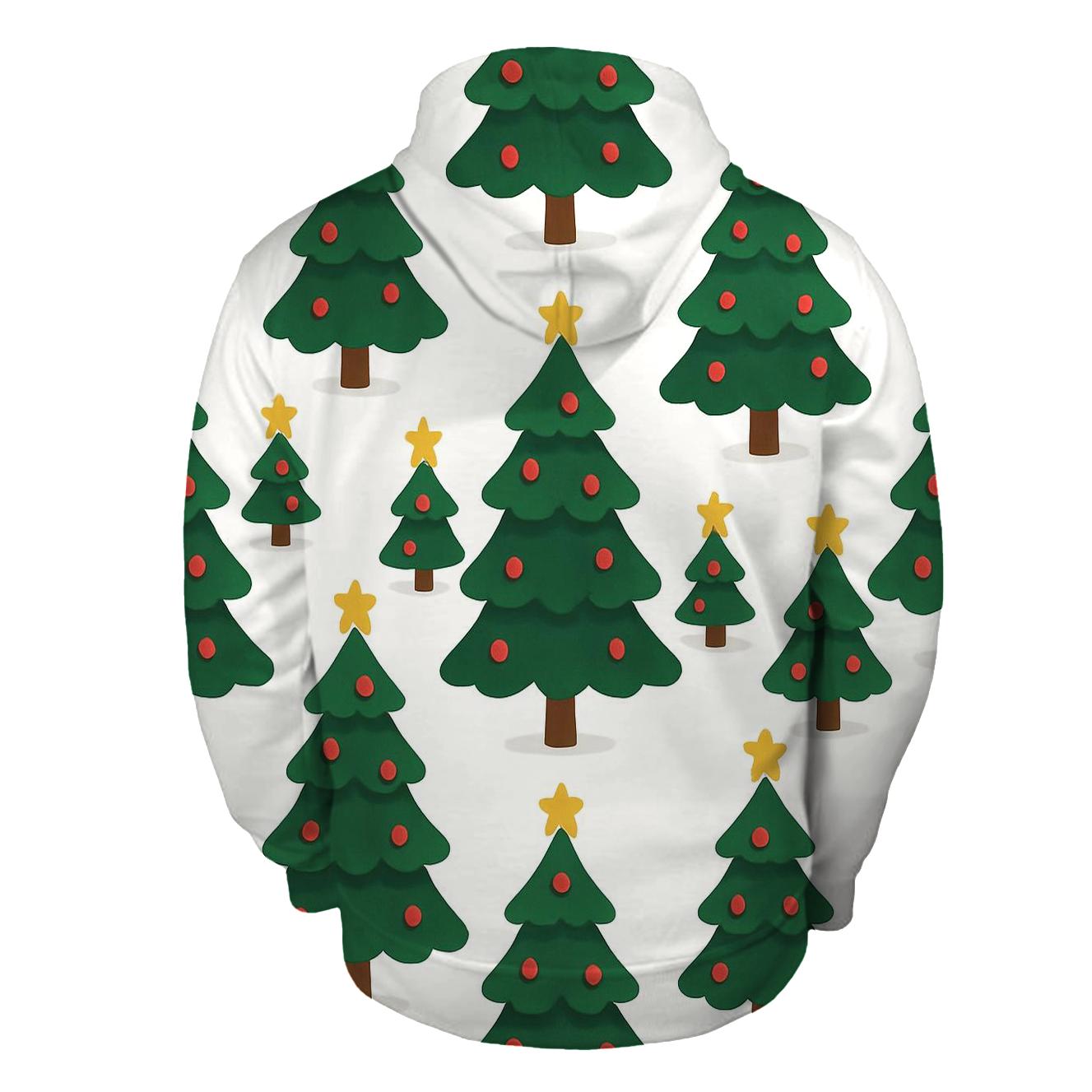 Christmas Tree Icon Grid On White Background heavyweight hoodies