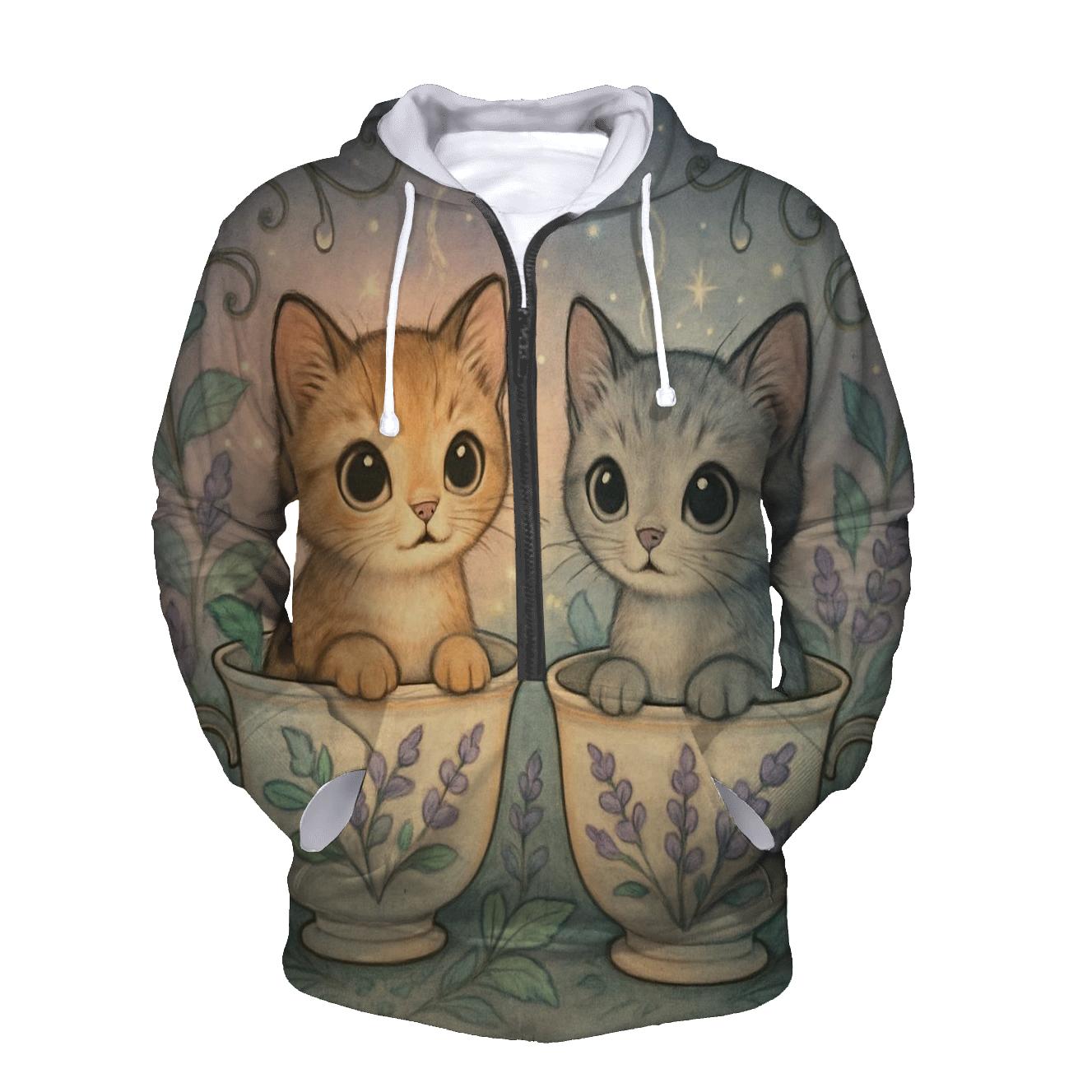 Teacup Garden Stargazer Cats hoodies fashion