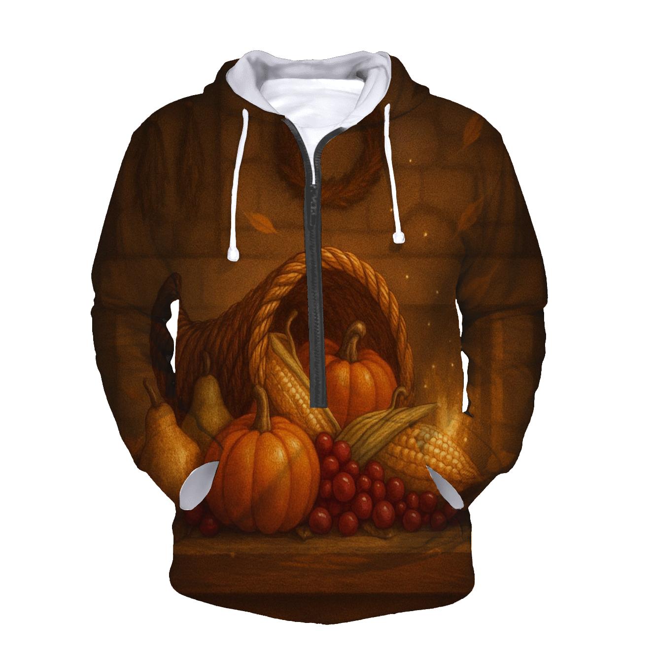 Candlelit Cornucopia Hearth zip-up hoodies