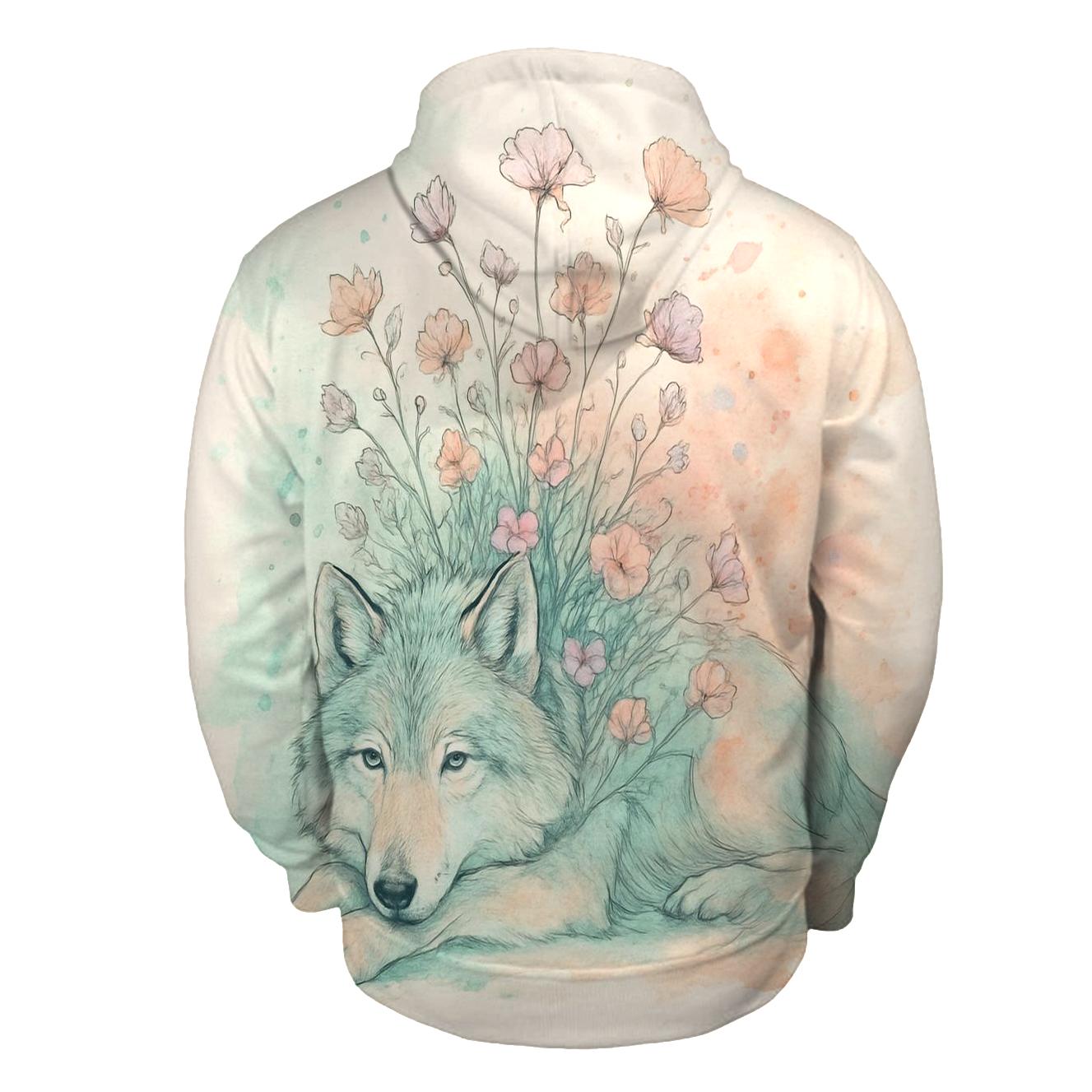 Meadow Ink Bloom Wolf lightweight hoodies