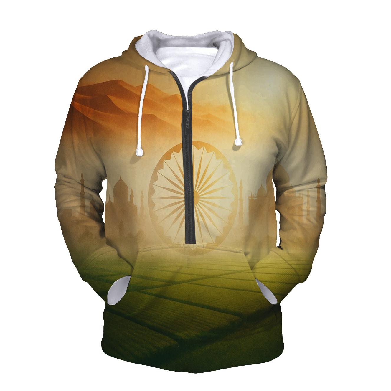 India Desert Mirage Double Exposure zip-up hoodies