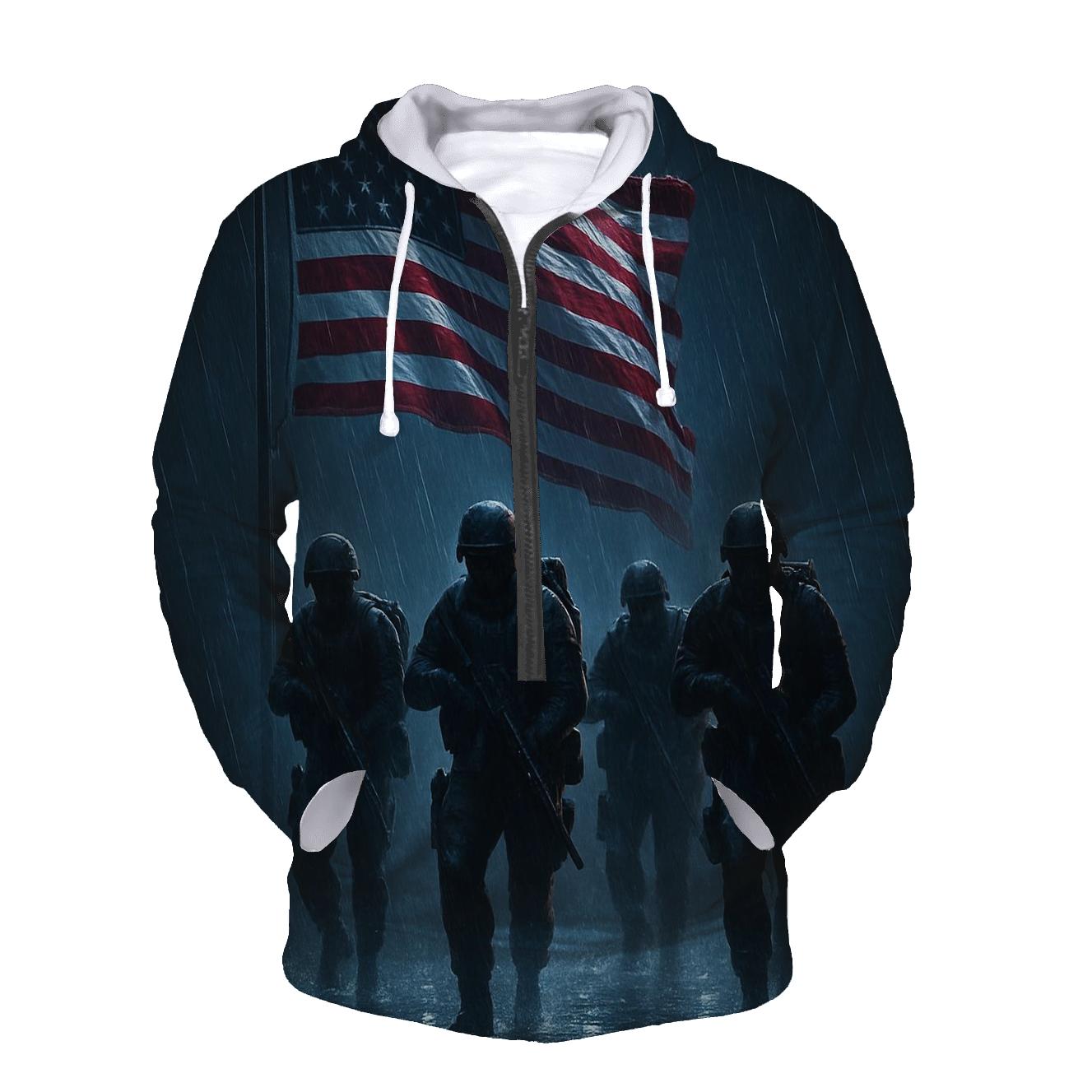 Liberty Forged In Rain embroidered hoodies