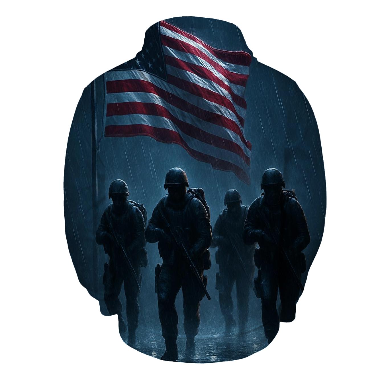 Liberty Forged In Rain embroidered hoodies