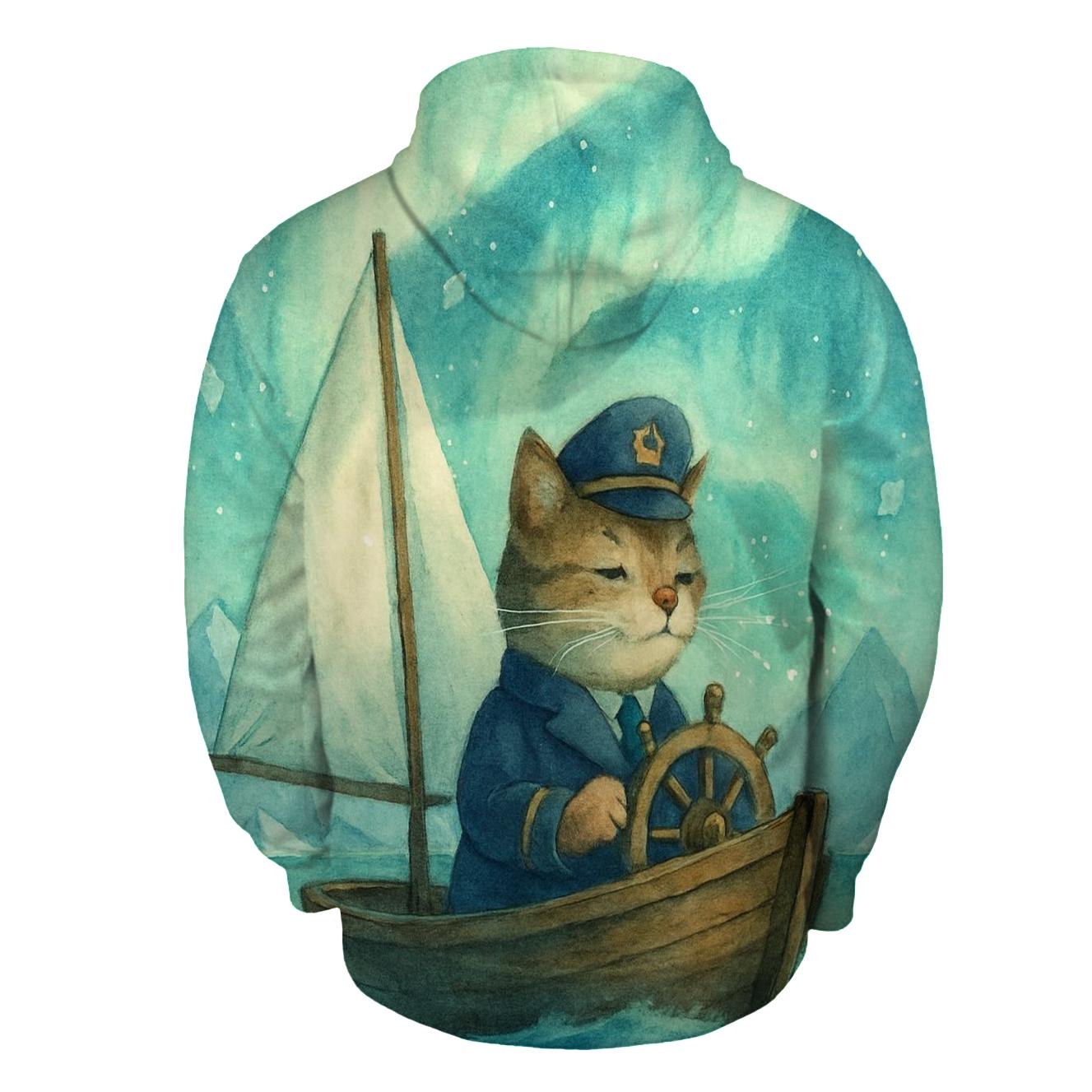 Aurora Sailing Cat Captain hoodie styles