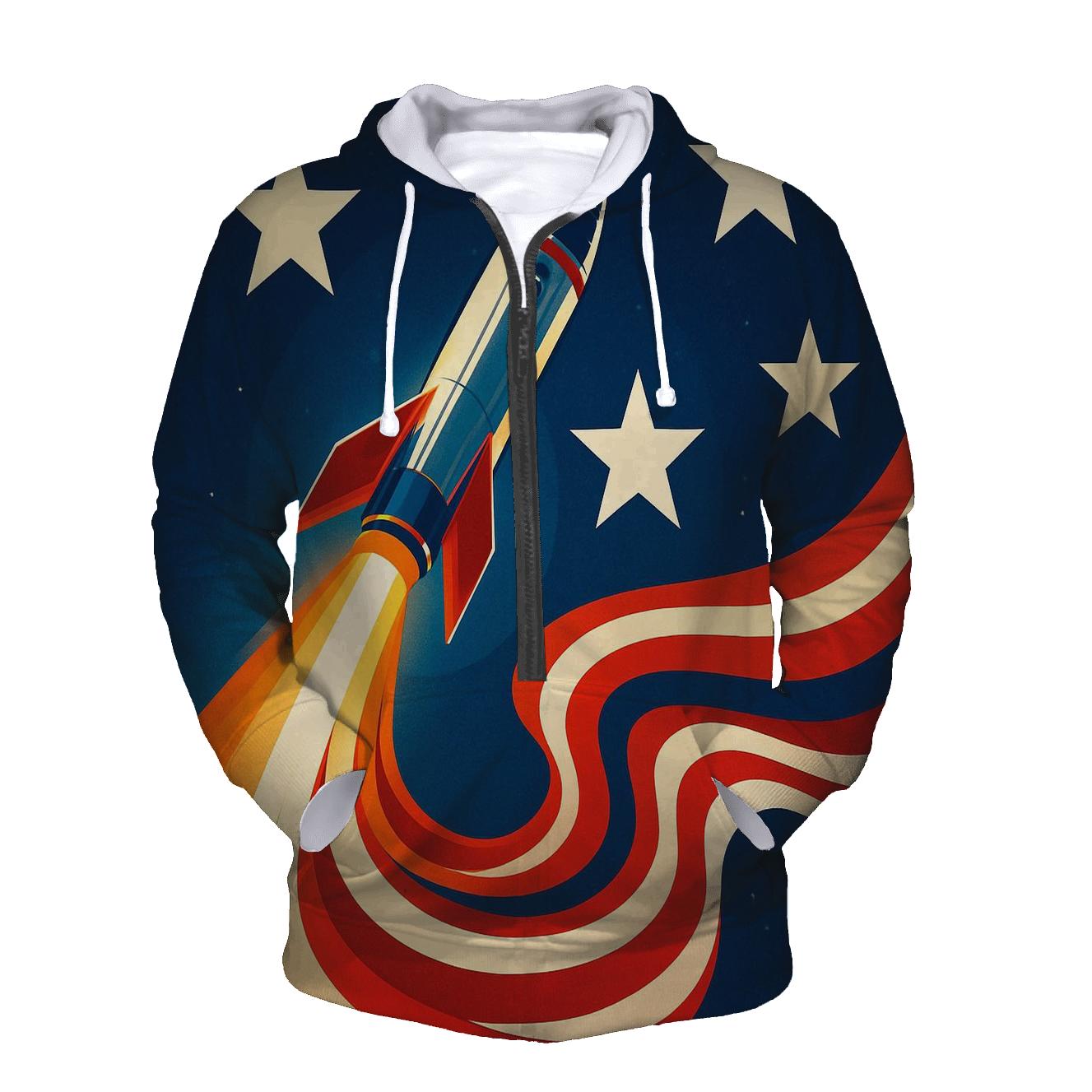Rocket Trail Stripes lightweight hoodies