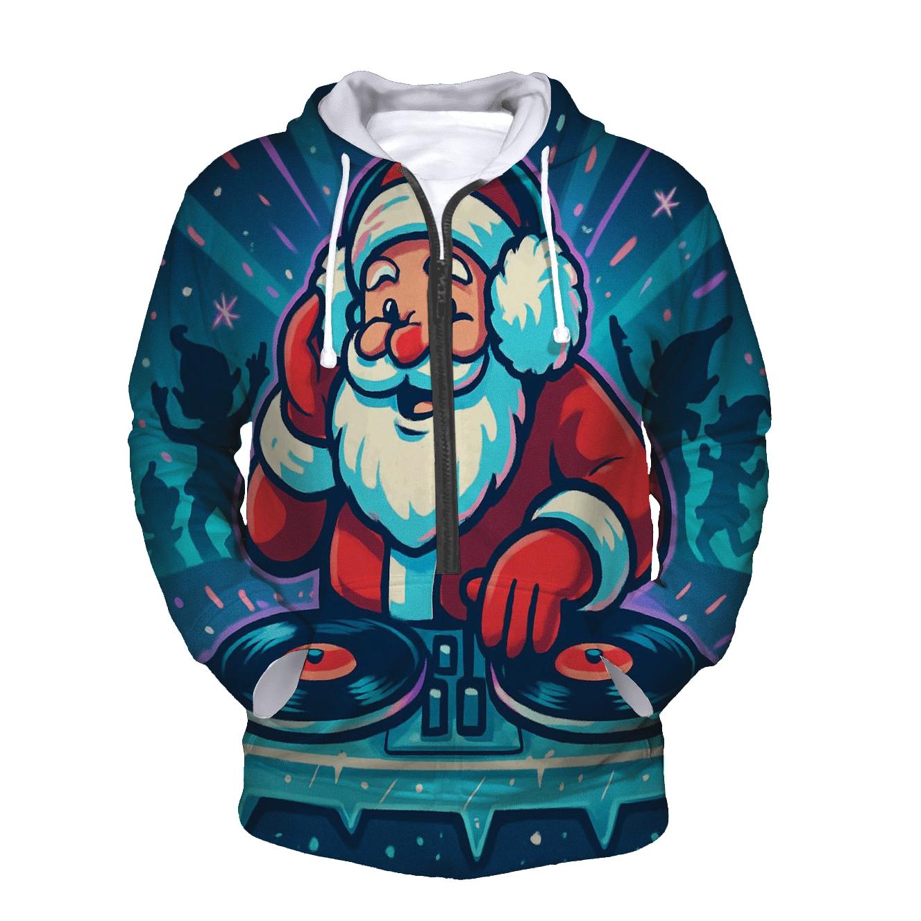 Santa DJ At The Arctic Vinyl Party hoodie designs