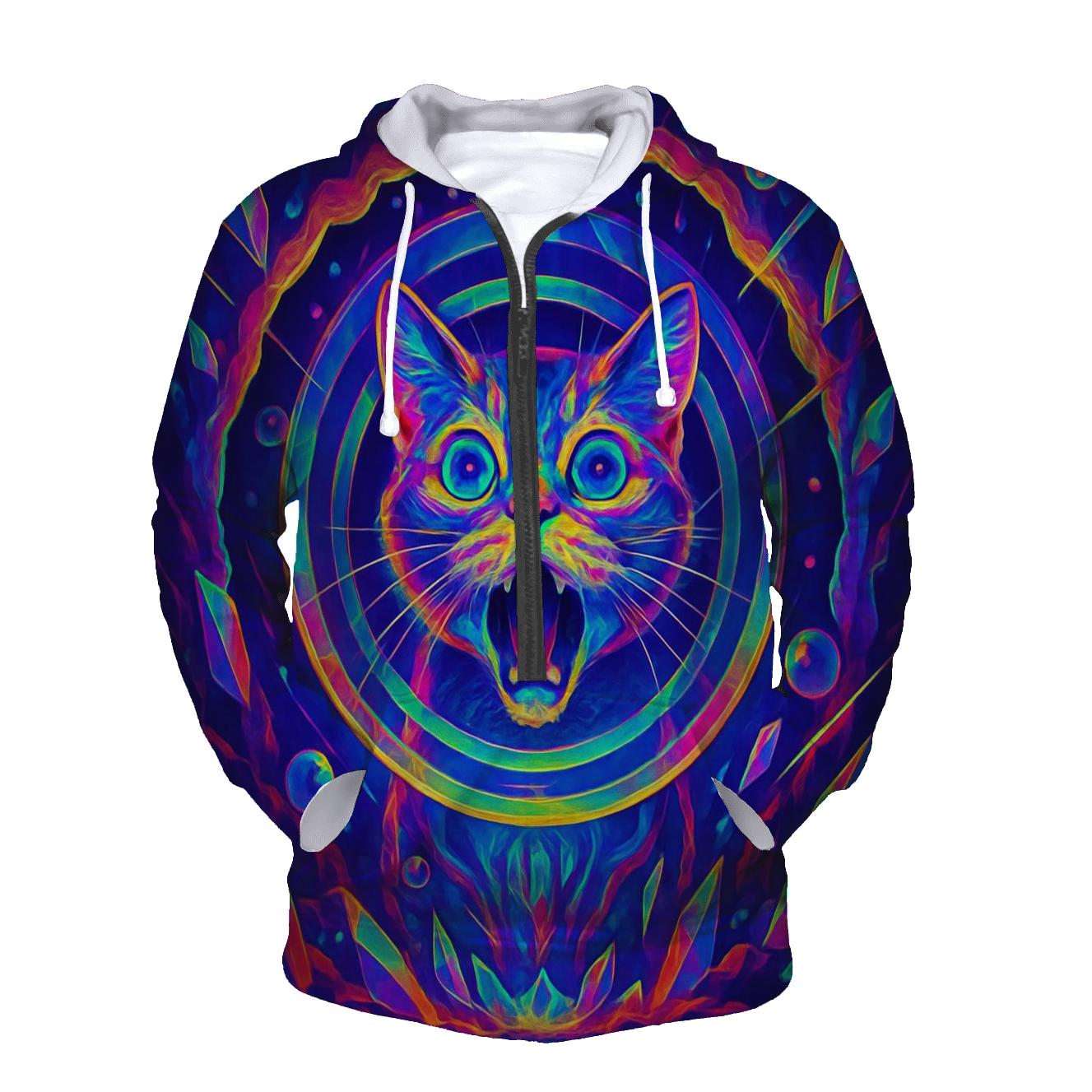 Crystal Cave Echo Cat printed hoodies