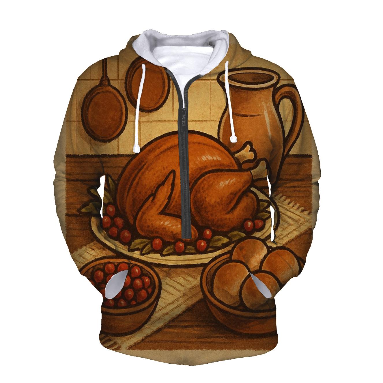 Farmhouse Feast Table Still Life printed hoodies