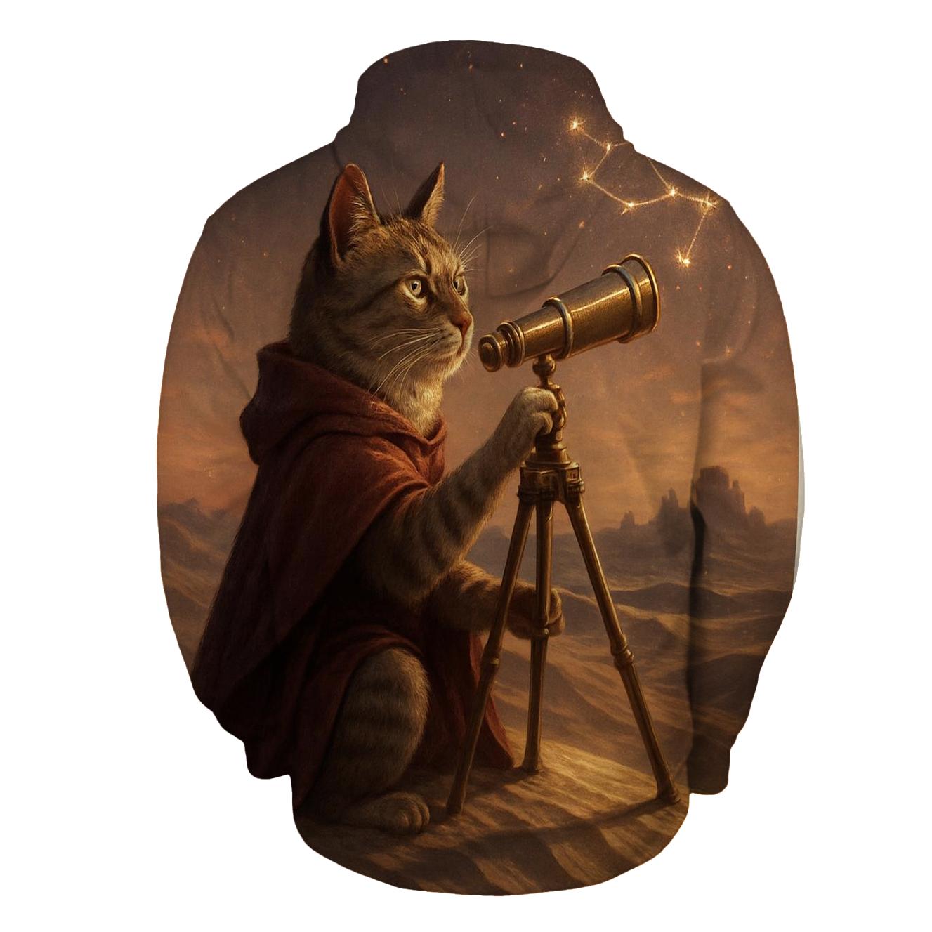 Desert Mirage Astronomer Cat lightweight hoodies