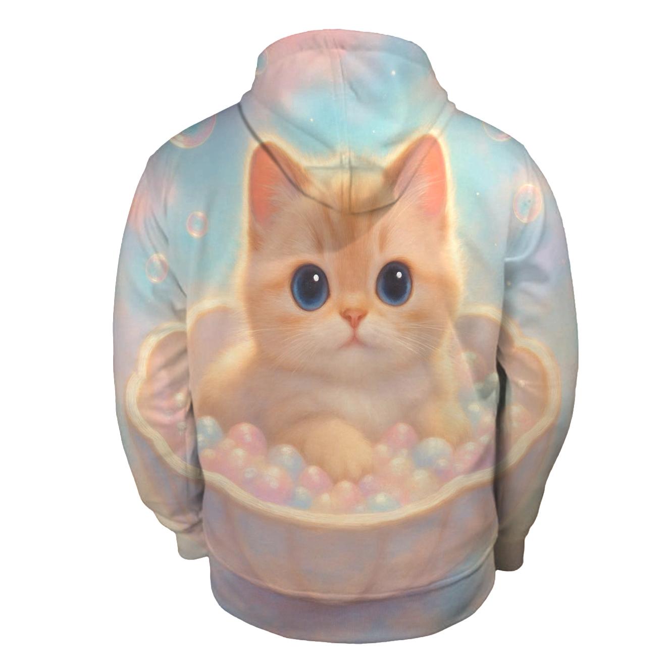 Rainbow Mist Bubble Bath Cat hoodies fashion