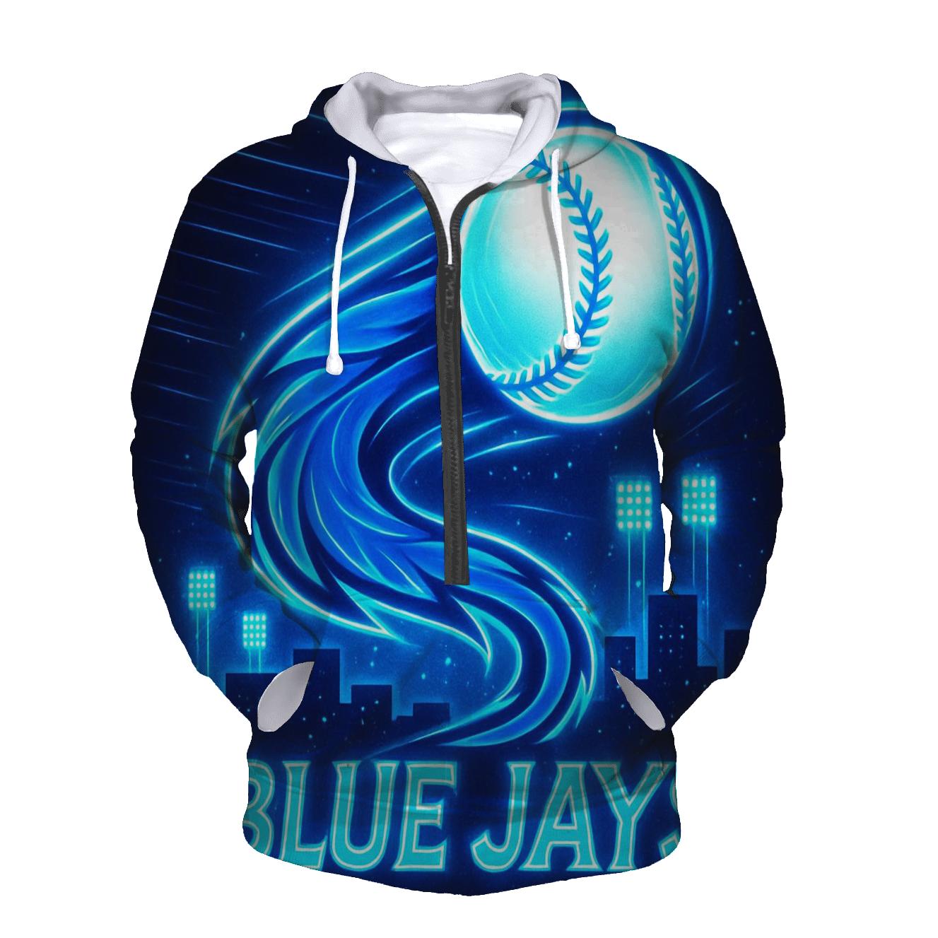 Feather Comet Blue Jays Rally embroidered hoodies