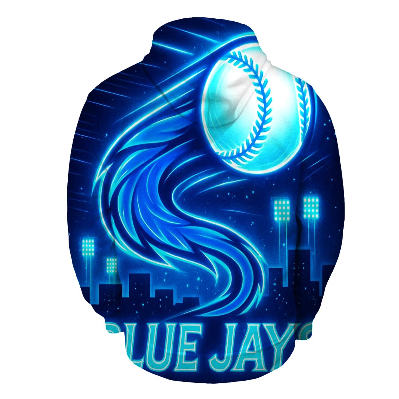 Feather Comet Blue Jays Rally embroidered hoodies