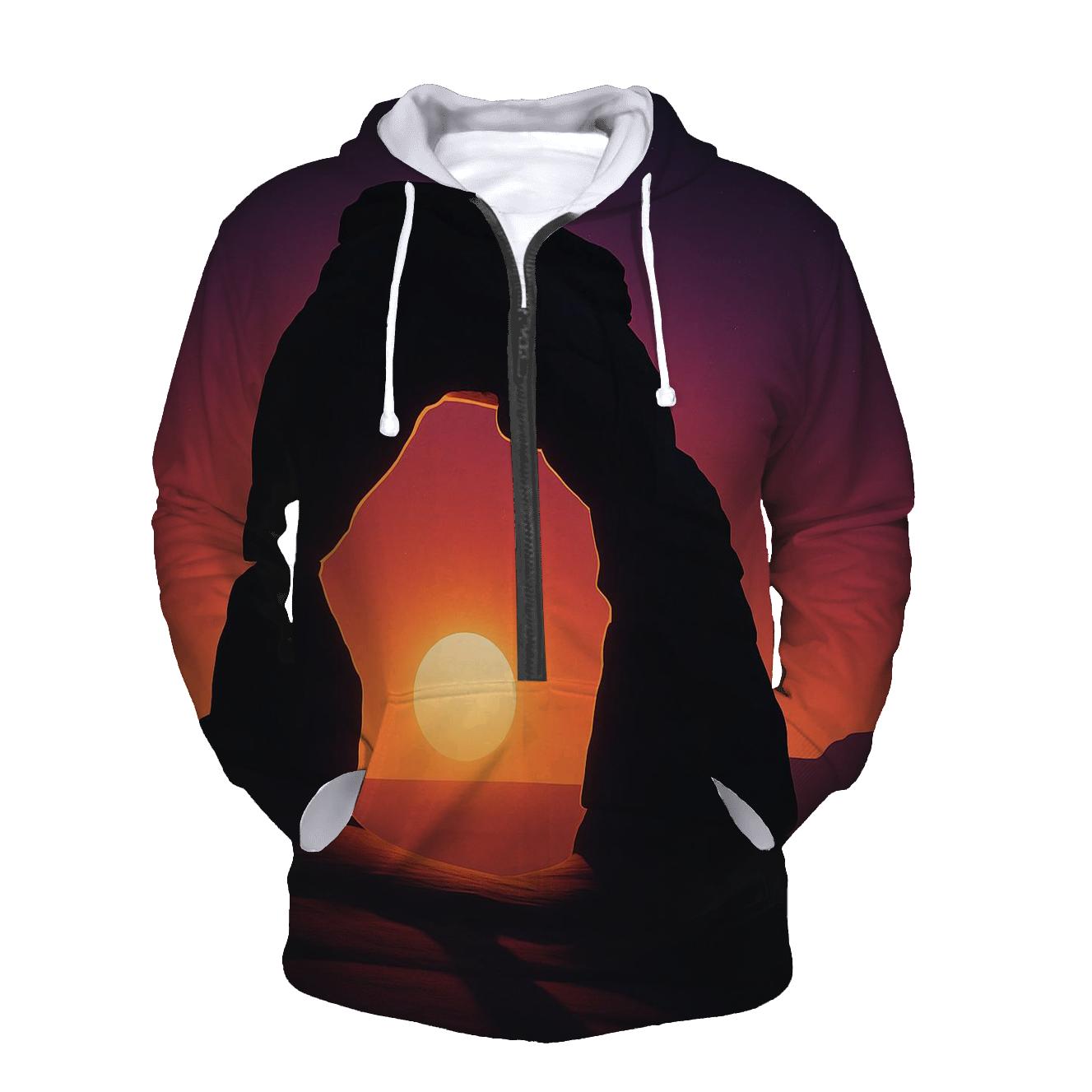 Obsidian Arch Horizon embroidered hoodies
