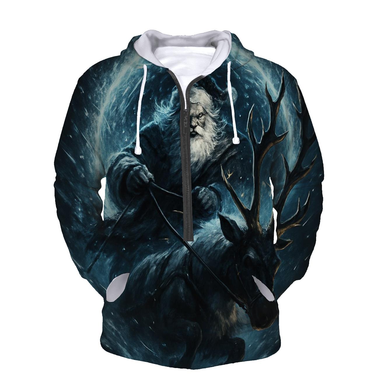 Epic Santa And Reindeer Through A Blizzard Portal hoodie trends