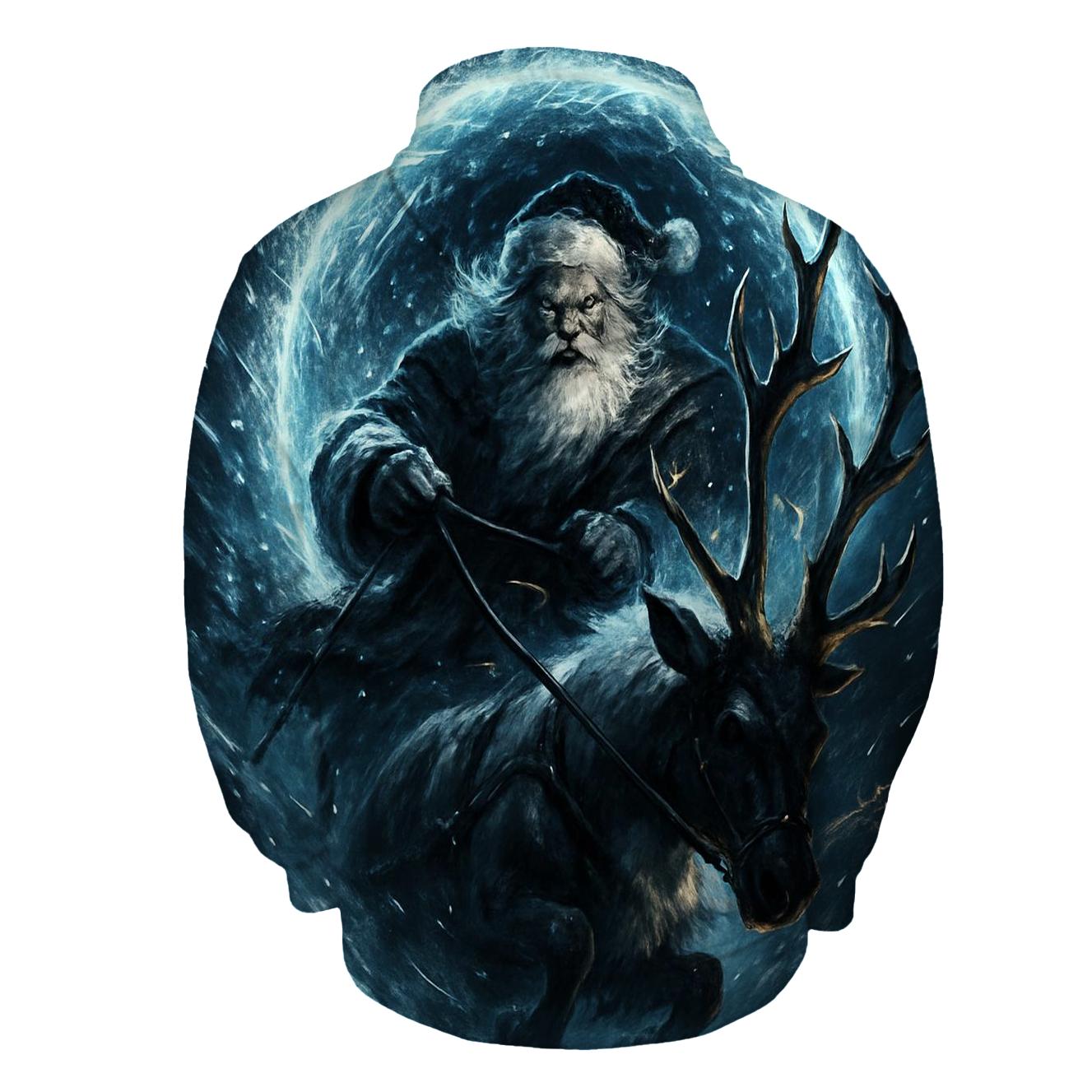Epic Santa And Reindeer Through A Blizzard Portal hoodie trends