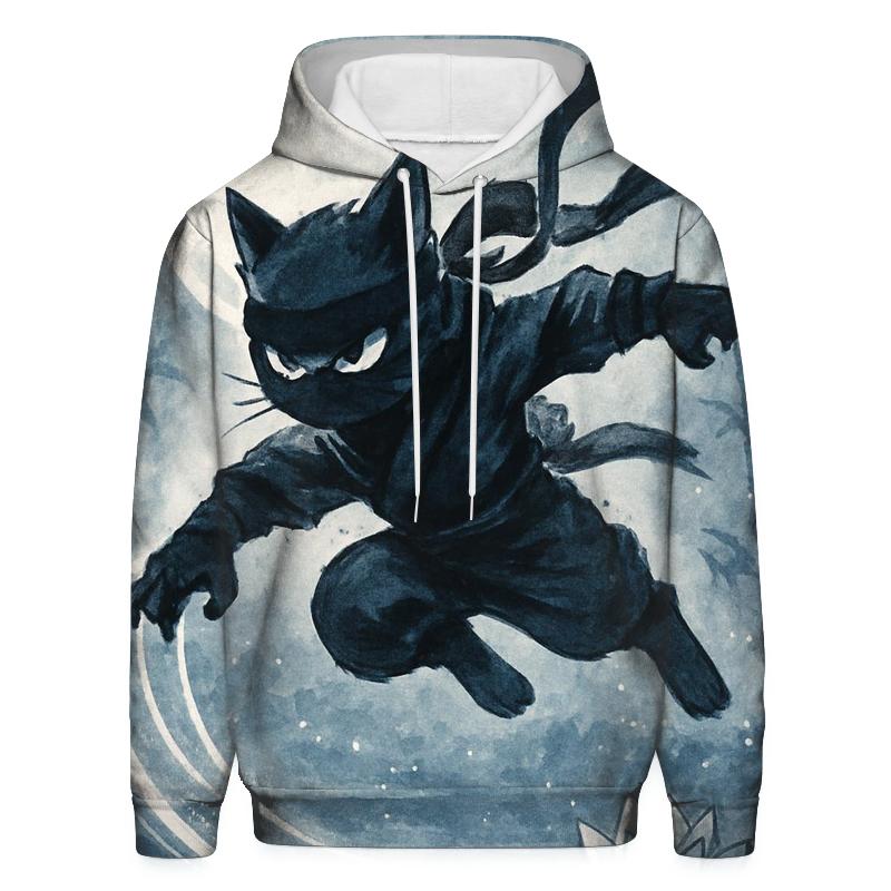 Koi Pond Moonlight Cat Ninja premium hoodies