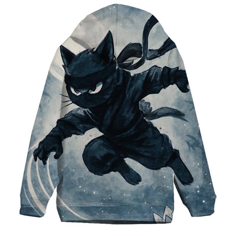 Koi Pond Moonlight Cat Ninja premium hoodies