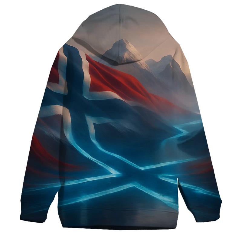 Norway Aurora Fjord Banner pullover hoodies