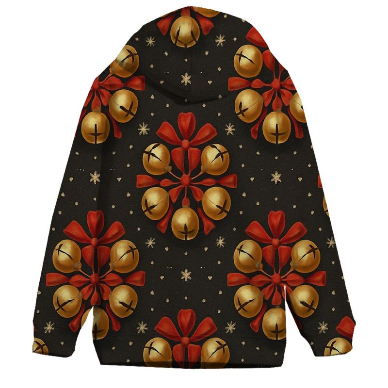 Golden Bell Rosette Medallions On Charcoal Background custom hoodies