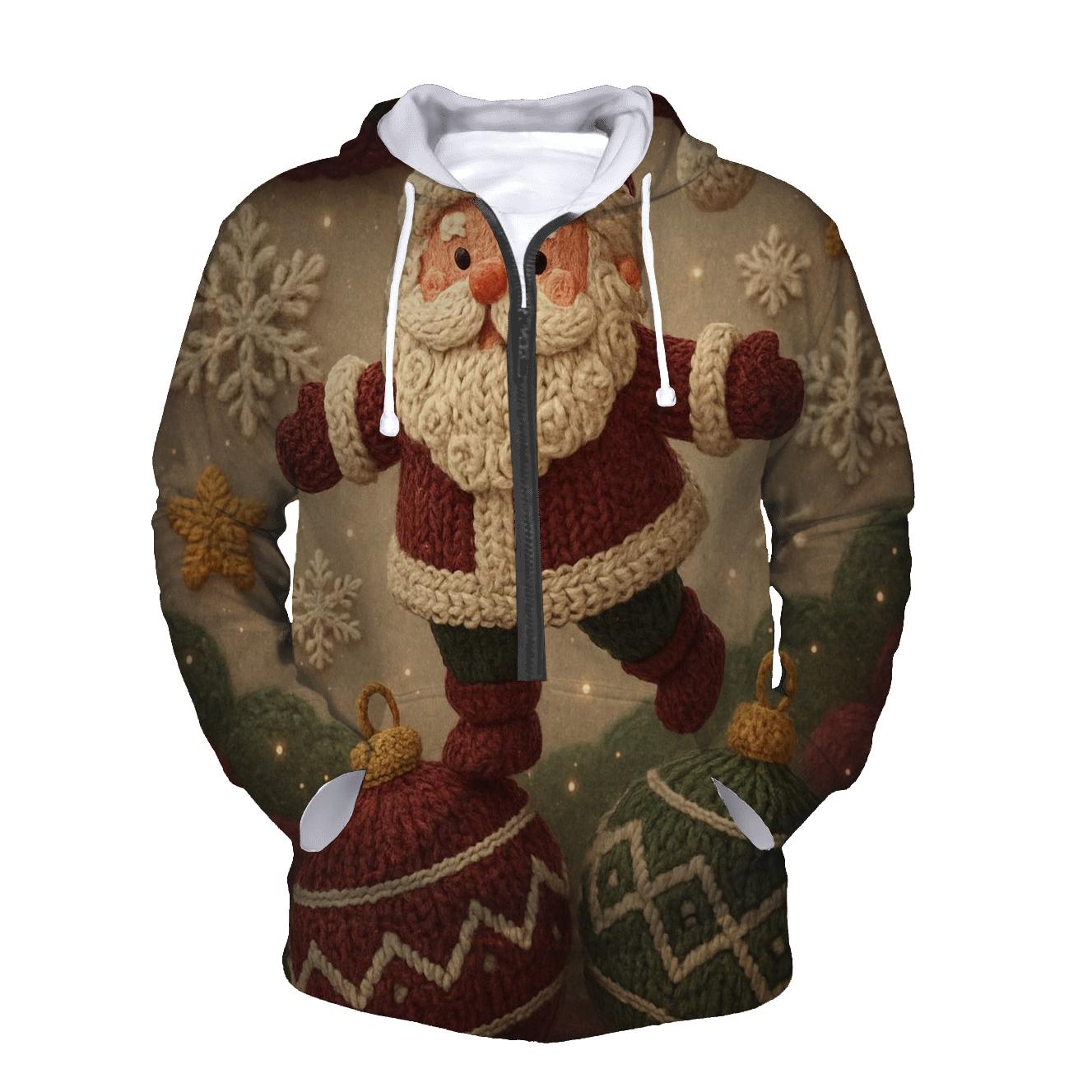 Knitted Pattern Santa In Ornament Wonderland hoodie trends