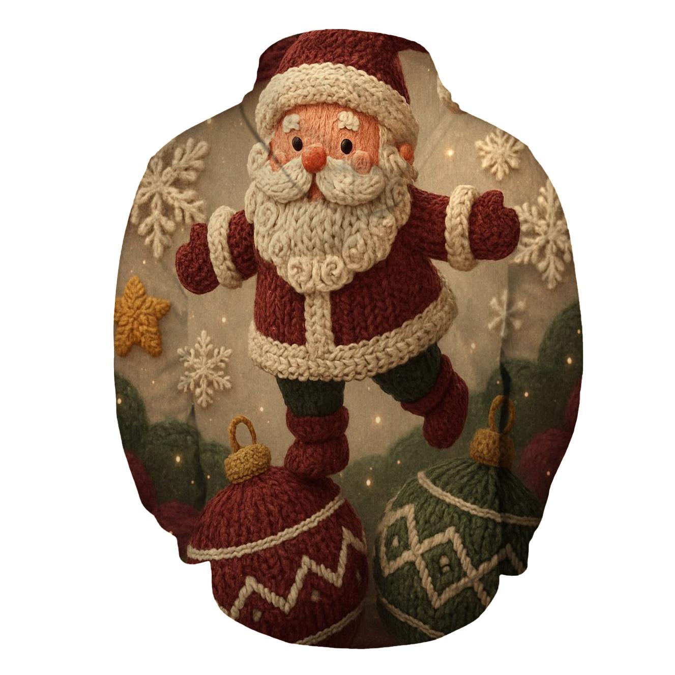 Knitted Pattern Santa In Ornament Wonderland hoodie trends