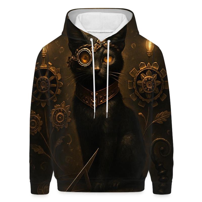 Clockwork Garden Guardian Cat designer hoodies