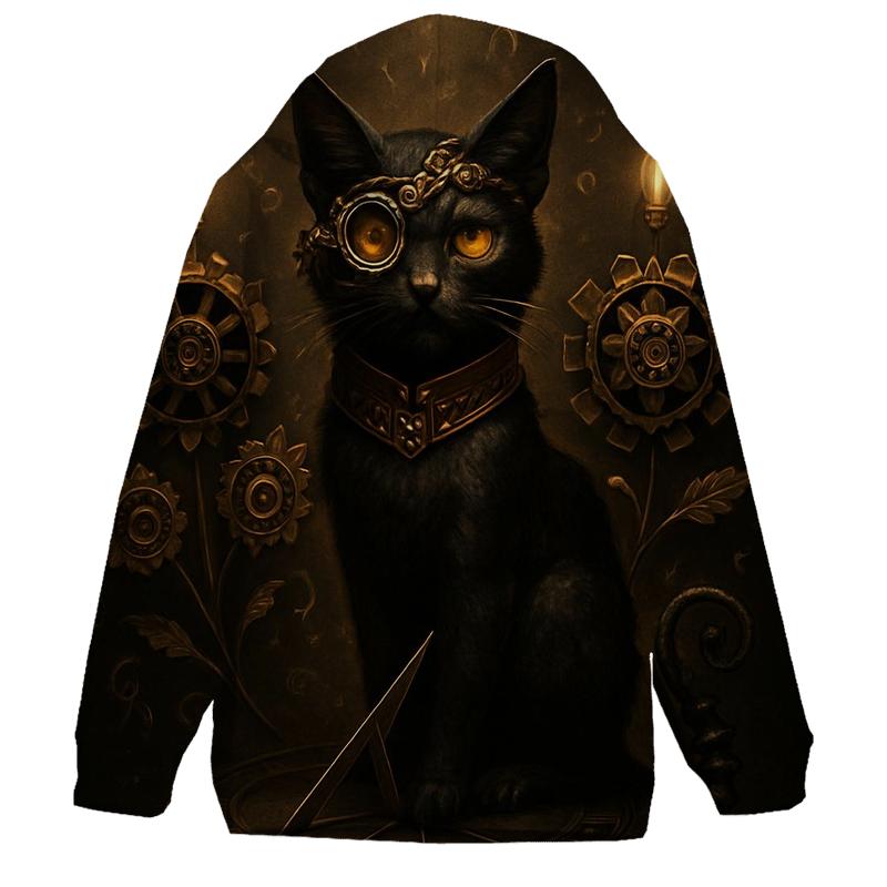 Clockwork Garden Guardian Cat designer hoodies
