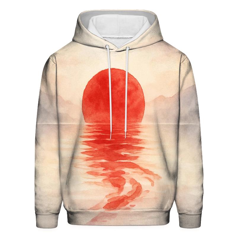 Japan Rising Sun Watercolor Drift lightweight hoodies