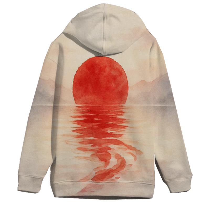 Japan Rising Sun Watercolor Drift lightweight hoodies