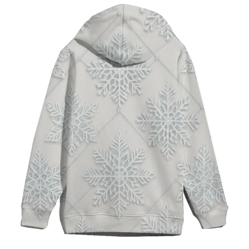 Snowflake Lace Lattice On Ivory Background designer hoodies