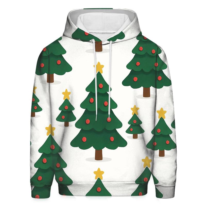 Christmas Tree Icon Grid On White Background designer hoodies
