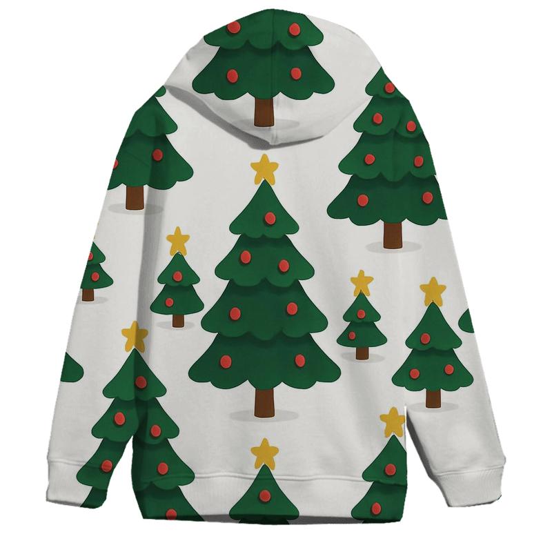Christmas Tree Icon Grid On White Background designer hoodies
