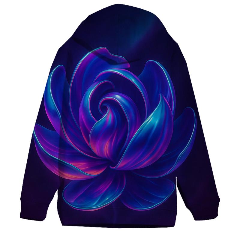 Neon Aurora Marble Bloom lightweight hoodies