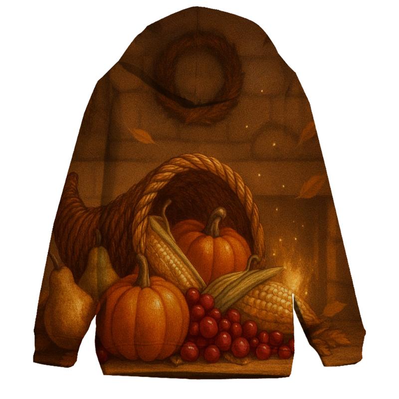 Candlelit Cornucopia Hearth designer hoodies