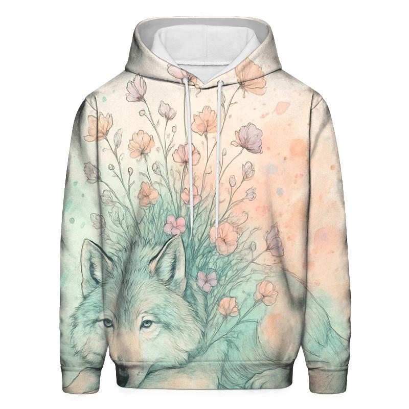 Meadow Ink Bloom Wolf hoodie trends
