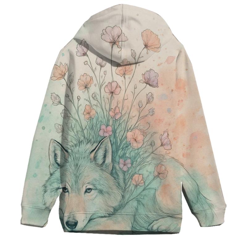 Meadow Ink Bloom Wolf hoodie trends
