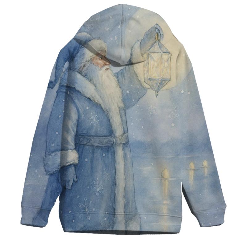 Frosted Moonlight Santa And The Ice Lanterns hoodie designs