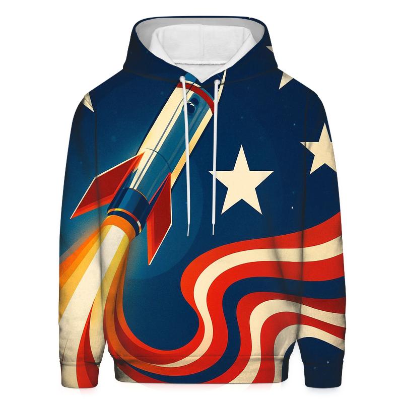 Rocket Trail Stripes printed hoodies