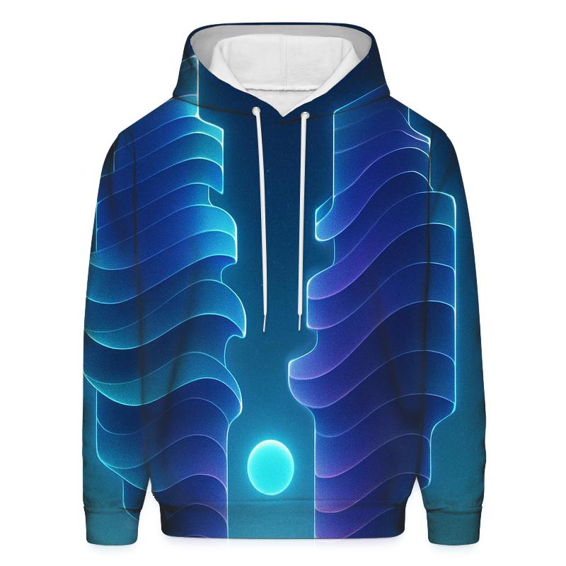 Indigo Soundwave Monoliths printed hoodies