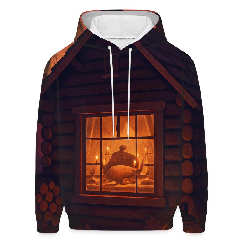 Gratitude Cabin Window Glow zip-up hoodies