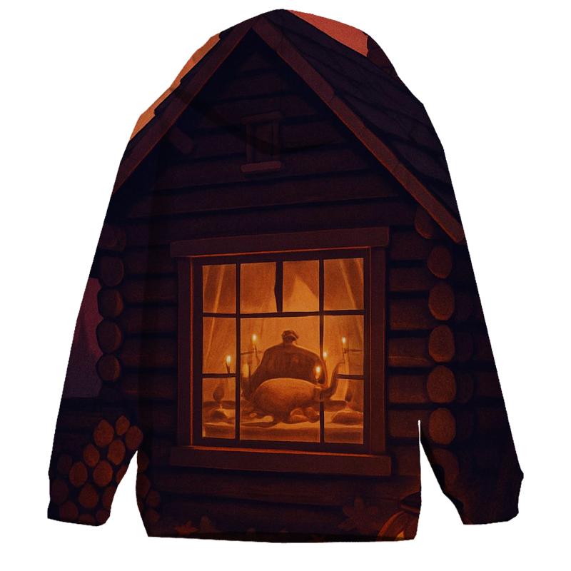 Gratitude Cabin Window Glow zip-up hoodies