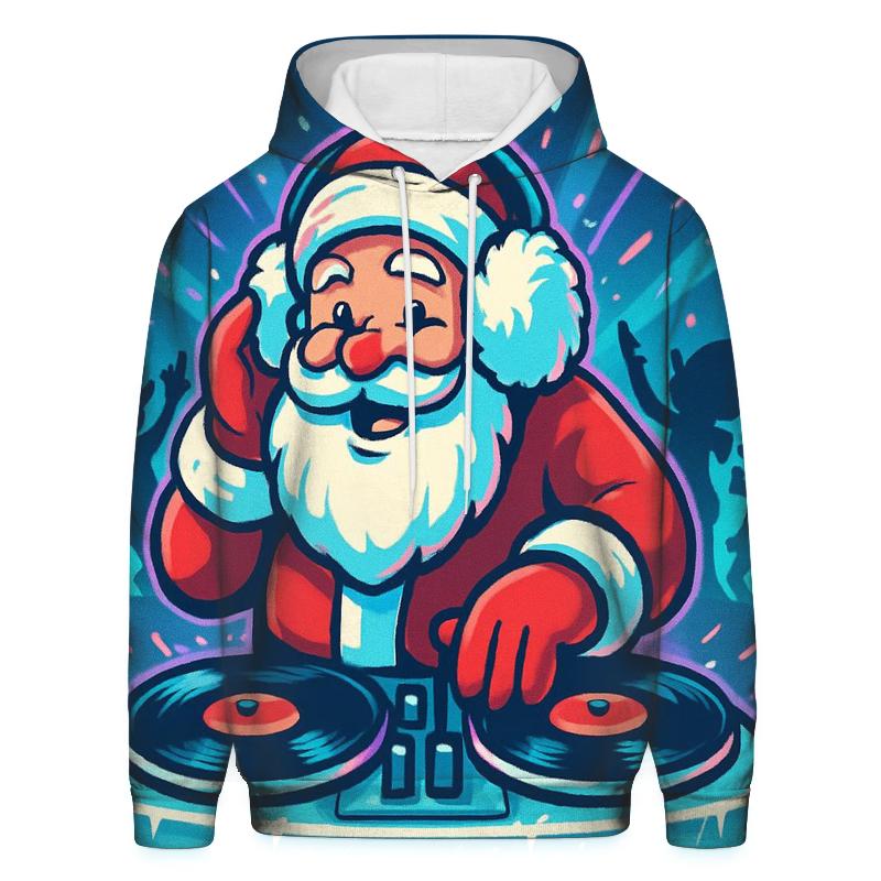 Santa DJ At The Arctic Vinyl Party printed hoodies