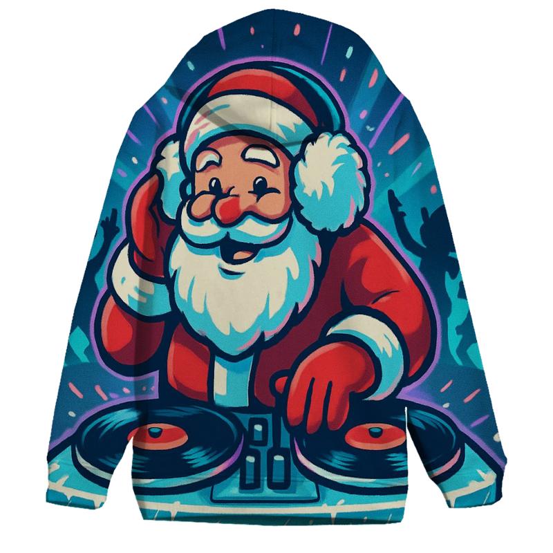 Santa DJ At The Arctic Vinyl Party printed hoodies