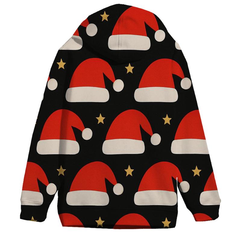 Santa Hat Stripe Bands On Black Background graphic hoodies