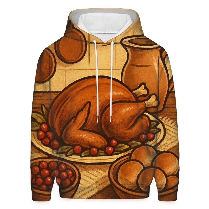 Farmhouse Feast Table Still Life custom hoodies