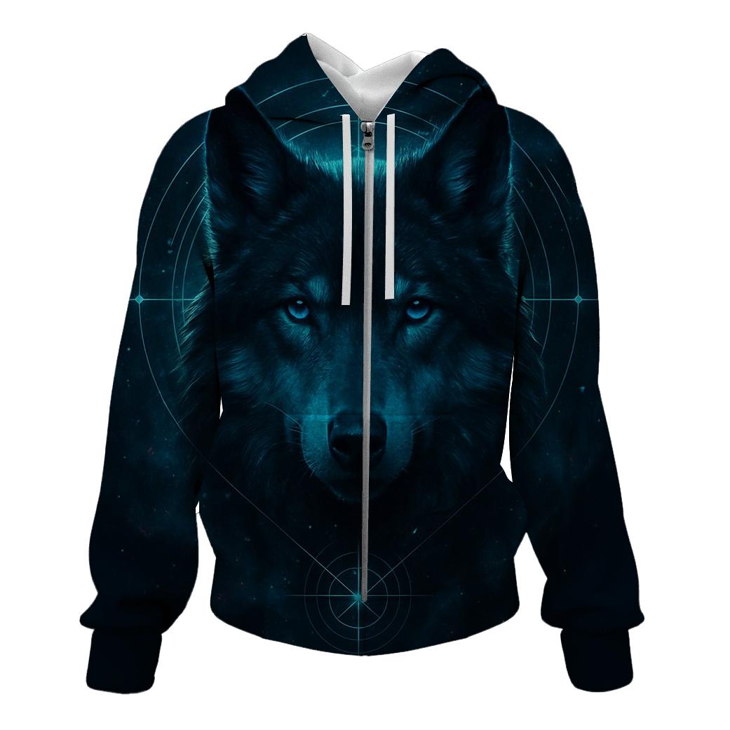 Astral Compass Wolf custom hoodies