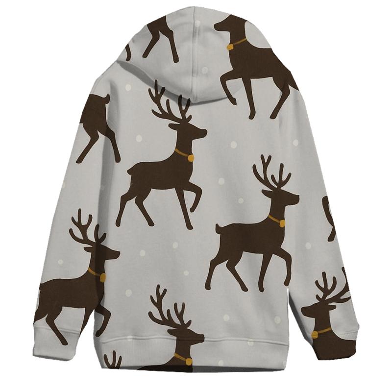 Reindeer Silhouette Diagonal March On Light Gray Background hoodies fashion