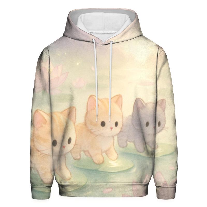Floating Lotus Pond Kittens hoodie styles